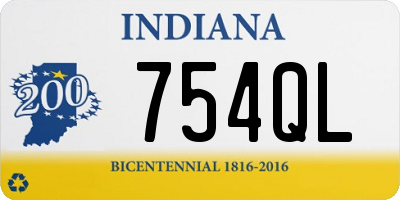 IN license plate 754QL