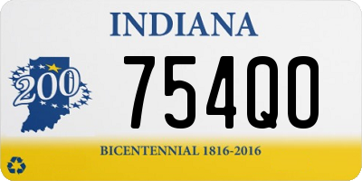 IN license plate 754QO