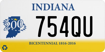 IN license plate 754QU