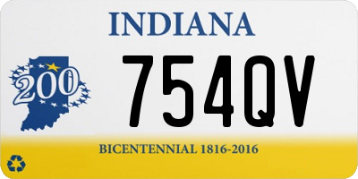 IN license plate 754QV