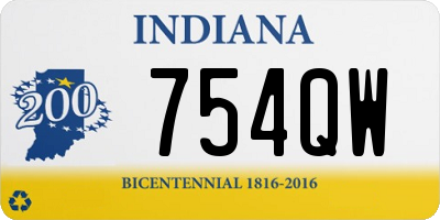 IN license plate 754QW