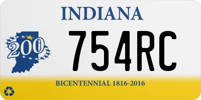 IN license plate 754RC
