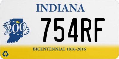 IN license plate 754RF