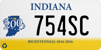 IN license plate 754SC