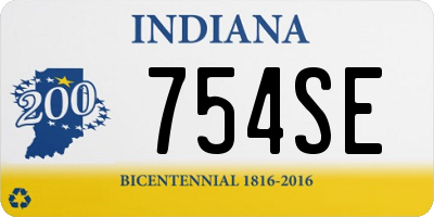 IN license plate 754SE