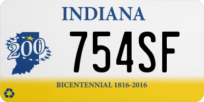 IN license plate 754SF