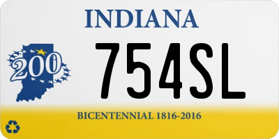 IN license plate 754SL