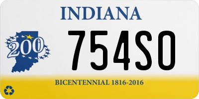 IN license plate 754SO