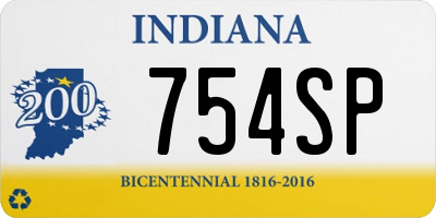 IN license plate 754SP