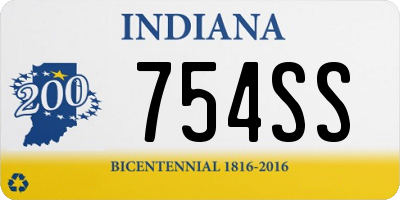 IN license plate 754SS