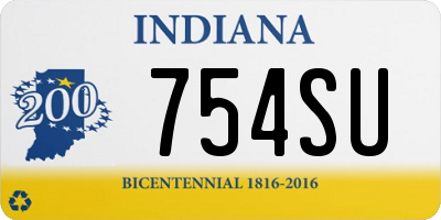 IN license plate 754SU