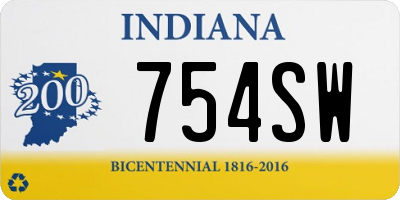 IN license plate 754SW