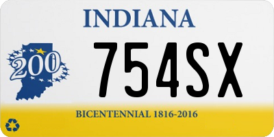 IN license plate 754SX