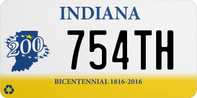 IN license plate 754TH