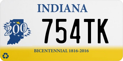 IN license plate 754TK