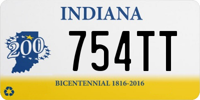 IN license plate 754TT