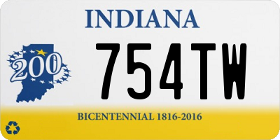 IN license plate 754TW