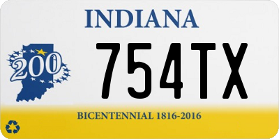 IN license plate 754TX