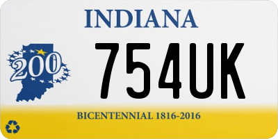 IN license plate 754UK