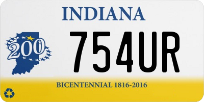 IN license plate 754UR