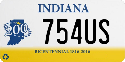 IN license plate 754US