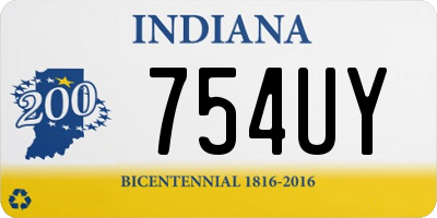 IN license plate 754UY