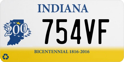 IN license plate 754VF