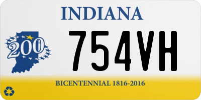 IN license plate 754VH