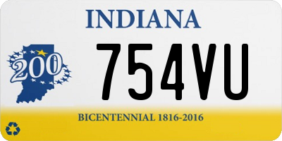 IN license plate 754VU