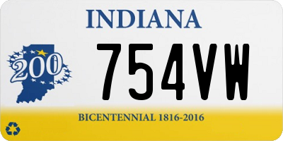IN license plate 754VW