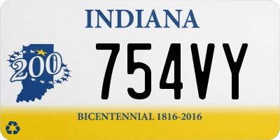 IN license plate 754VY