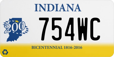 IN license plate 754WC