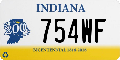 IN license plate 754WF