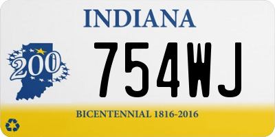 IN license plate 754WJ