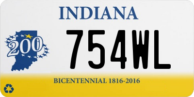 IN license plate 754WL