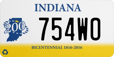 IN license plate 754WO