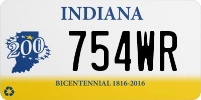 IN license plate 754WR