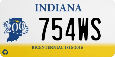 IN license plate 754WS