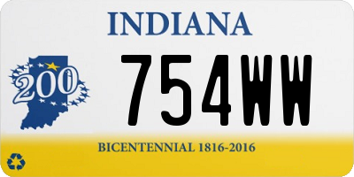 IN license plate 754WW