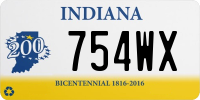 IN license plate 754WX