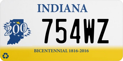 IN license plate 754WZ