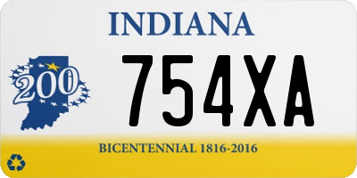 IN license plate 754XA