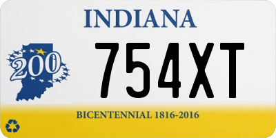 IN license plate 754XT