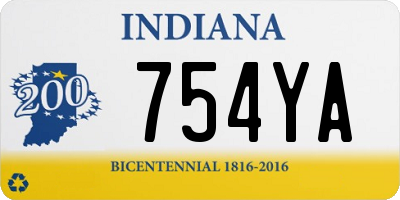 IN license plate 754YA