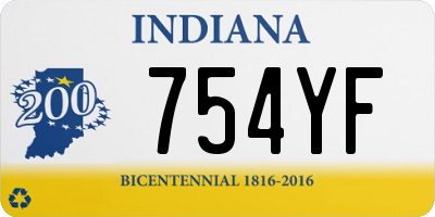 IN license plate 754YF