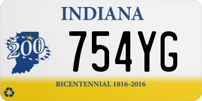 IN license plate 754YG