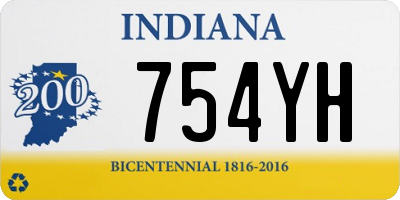 IN license plate 754YH