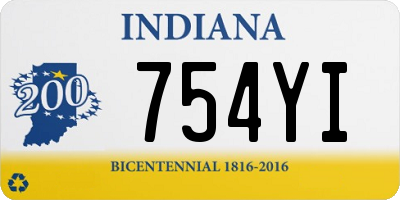 IN license plate 754YI