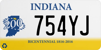 IN license plate 754YJ