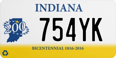 IN license plate 754YK